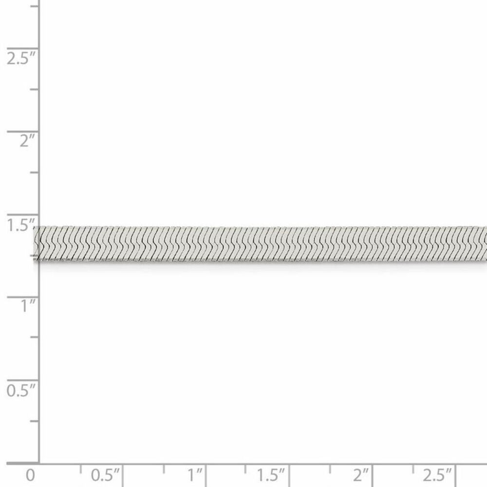 5.25mm, Sterling Silver Solid Herringbone Chain Necklace, 16 Inch - Picture 5 of 8
